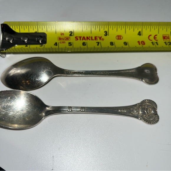 2 Antique WM Rogers Scarab Egyptian coffee spoon - Picture 6 of 6